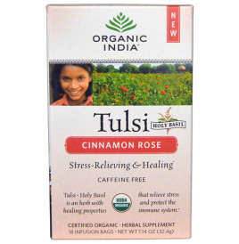 Organic India Tulsi Holy Basil Cinnamon Rose Tea  Box  32.4 grams